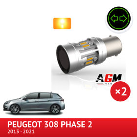 LED-sett PY21W blinklys foran PEUGEOT 308 Phase 2 - AGM Vision