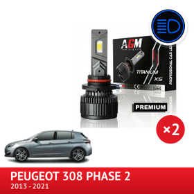 LED-sett HB3 fjernlys Peugeot 308 Phase 2 - AGM Vision