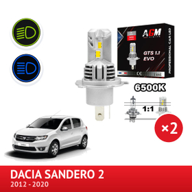 LED-sarja H4 lähi- ja kaukovaloihin Dacia Sandero 2 - AGM Vision