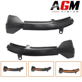 Kit 2 clignotants dynamiques de rétroviseur BMW (noir fumé) – Type 3 - AGM Vision