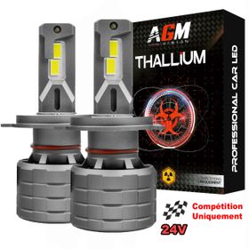 Kit Ampoules LED H4 THALLIUM GT 24V, Compétition, Ultra Puissante, 200 WATTS, 36 000 LUMENS - AGM Vision