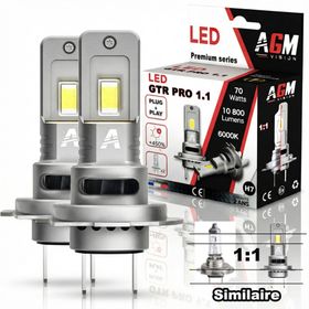 Kit ampoules LED H7 GTR PRO 1:1 ventilé - AGM Vision