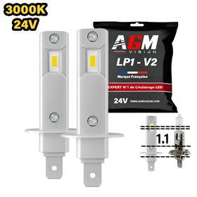 Kit ampoules LED H1 LP1 - 24V - Jaune 3000K - AGM Vision