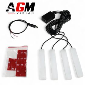 Kit premium de 4 pavés LED RGB 10 cm pour pédalier – Contrôle via application mobile - AGM Vision