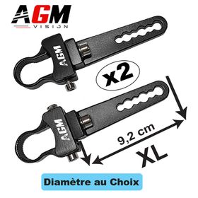 PACK 2 SUPPORTS XL POUR BARRE LED, FIXATION SUR TUBE - AGM Vision