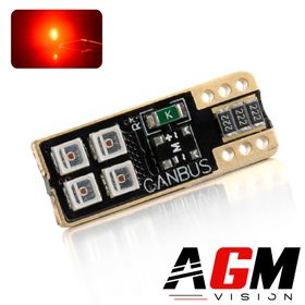LED-pære T10-WR5W-W5W ROYAL SIDE (Rød) - AGM Vision