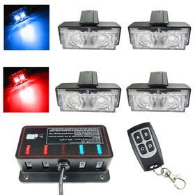 PACK 4 STROBES LED GRILL (RÖD/BLÅ) - AGM Vision