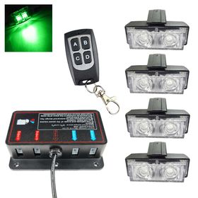 Pack 4 stroboskop LED grill (grön) - AGM Vision