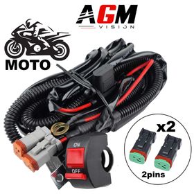 Faisceau LED Access Moto Double Deutsch 2 Pins - AGM Vision