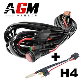 Fascicul Bară LED + Comandă Fază Lungă (Conector H4) - AGM Vision