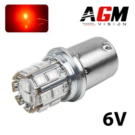 Ampoule LED P21W 6V Classique (Rouge) - AGM Vision