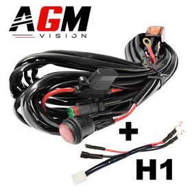Fascicul bară LED + comandă fază lungă simplificată (conector H1) - AGM Vision