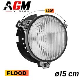 Lampa rajdowa 15 cm, przeciwmgielna 120° na podstawie - AGM Vision