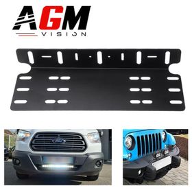 Support plaque d'immatriculation pour barre LED et phare LED - AGM Vision