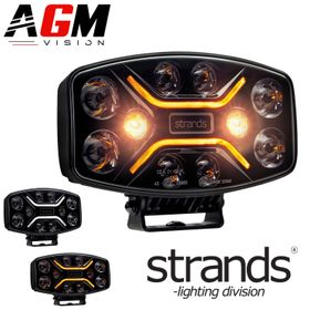 Phare longue portée Strands Dark Knight Insane 9" + flash - AGM Vision