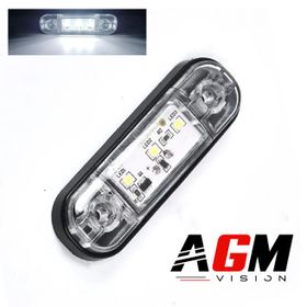 Feu de gabarit LED latéral ovale (blanc) - 9 cm - AGM Vision