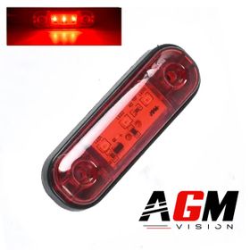 Feu de gabarit LED latéral ovale (rouge) - 9 cm - AGM Vision