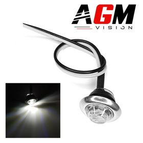 Lumină de gabarit LED rotundă cromată - Ø 2 cm - AGM Vision