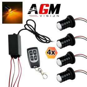 Zestaw 4 LED Strobe Eyes (POMARAŃCZOWY) - AGM Vision