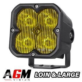 LED Driving-fjernlys Firkant Quadra Tech Gul 20W - AGM Vision