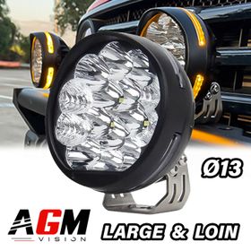 LED-lisävalo COMBO RADIANCE valkoinen + DRL oranssi 75 W - Ø 13 cm - AGM Vision