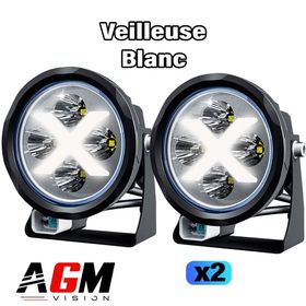 KIT 2 PHARES LED MOTO X-TECH COULEUR OU ORANGE AU CHOIX - AGM Vision