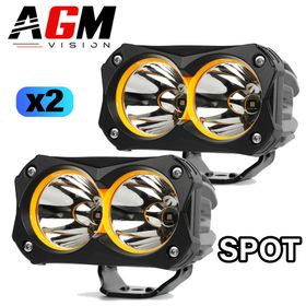 KIT 2 BARRES LED MOTO DUAL HYPER SPOT 60W - AGM Vision