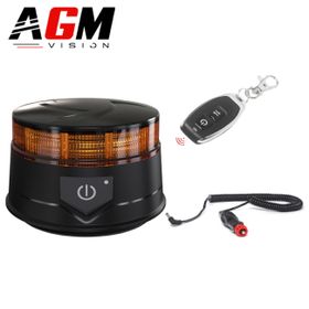 Oppladbar magnetisk oransje LED-varsellys 16W + multi-modus blink - AGM Vision