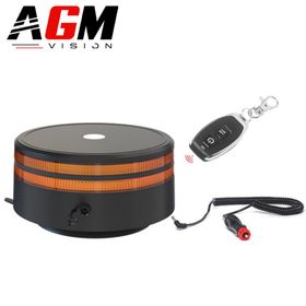 Oppladbar magnetisk oransje LED-varsellys 25W + multi-modus blink - AGM Vision