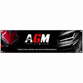 Banderole publicitaire : Vente d'éclairage LED - AGM Vision