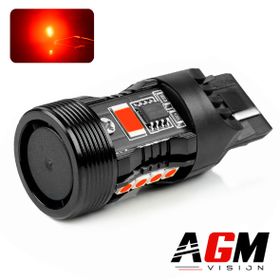 LED-pære T20 W21W VORTEK (Rød) - AGM Vision