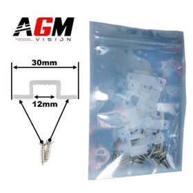 Pack de 15 fixations et 30 vis pour bande LED - AGM Vision