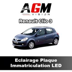 PACK LED Éclairage Plaque d'Immatriculation Renault Clio 3 de 2005 à 2014 - AGM Vision