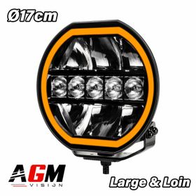 LED-forlygte Helios XR110W, Bred & Langt, positionslys hvidt og orange. - AGM Vision