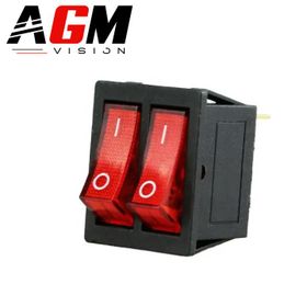 Διπλός τετράγωνος διακόπτης On/Off (με φωτισμό) - AGM Vision