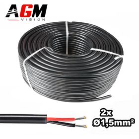 Premium silikonmantlad elkabel: 2 ledare, 1,5 mm² i tvärsnitt - AGM Vision