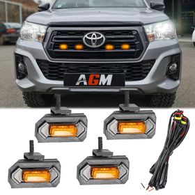 Pack de 4 veilleuses LED orange à pince et clips - calandre - AGM Vision