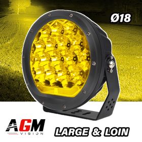 Pyöreä lisä-LED-ajovalo Max-Power keltainen Ø18 cm – Ø23 cm - AGM Vision