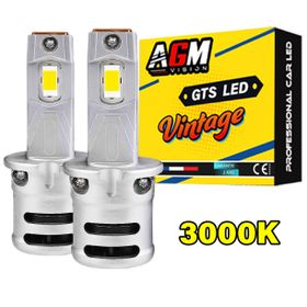 Kit ampoules LED H3 VINTAGE GTS EVO R60W - Jaune 3000K - Ventilé - AGM Vision