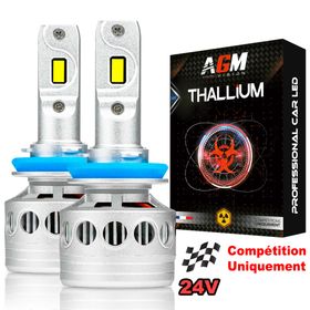 Kit ampoules LED H11 Thallium 24V, Compétition, Ultra Puissante, 170 WATTS, 32 000 LUMENS - AGM Vision