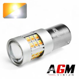 Żarówka LED P21/5W OPTIC Pomarańczowy / Biały - AGM Vision