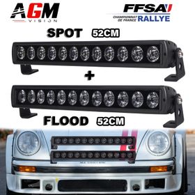 ΠΑΚΕΤΟ ΔΙΠΛΩΝ ΜΠΑΡΩΝ LED RALLYE - DARK V1 52CM : SPOT & FLOOD - AGM Vision