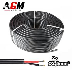 Premium elektrisk kabel med silikonmantel: 2 ledare, 2,5 mm² i tvärsnitt - AGM Vision