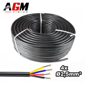 Premium elektrisk kabel med silikonmantel: 4 ledare, 2,5 mm² i tvärsnitt - AGM Vision