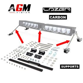 Ρυθμιζόμενο κιτ στερέωσης για 2 μπάρες LED Carbon-6 - AGM Vision