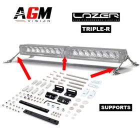 Ρυθμιζόμενο κιτ στερέωσης για 2 μπάρες LED Triple-R 1000 - AGM Vision