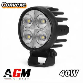 Phare de travail LED rond convexe 40 Watts - 120° large spectre - AGM Vision