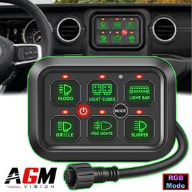 Panou de control cu 6 butoane pentru iluminare suplimentară / bară LED - V2 - AGM Vision