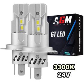 Sada LED žárovek H4 GT - Teplá bílá 3300K - 24 voltů - AGM Vision
