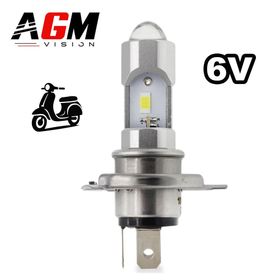 Ampoule LED H4 6V Dual Tech spécifique AC-DC - Blanc 6000K - AGM Vision